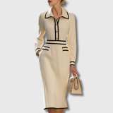 Sylvie | Robe Midi avec Détails de Boutons