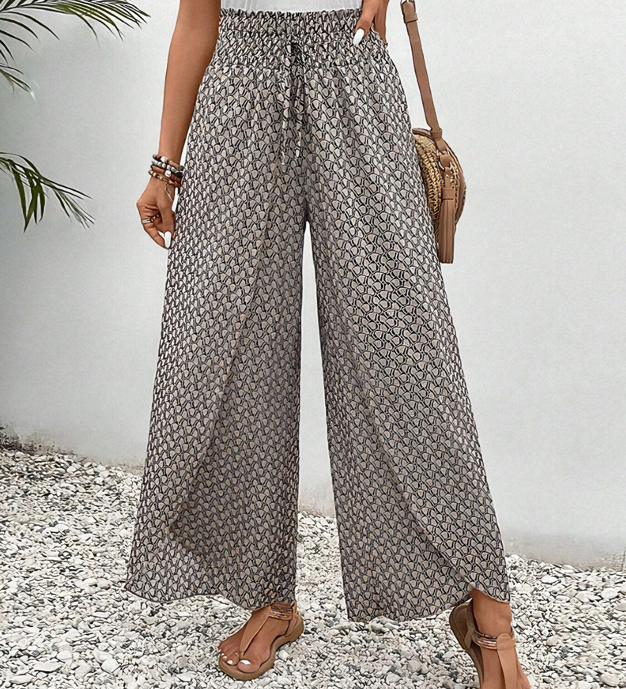 Lizzy | Pantalon à jambes larges avec imprimé géométrique