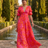 Cannes | Robe Fluide Rose et Orange