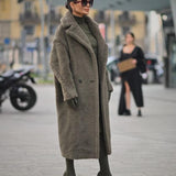 Sylviane - manteau long en peluche d'ours