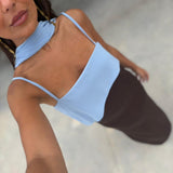 Blankenberge | Robe Marron et Bleu