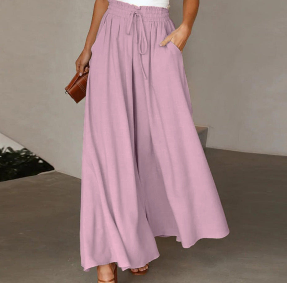 Pantalon large avec taille élastique