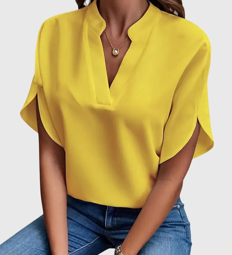 Isabelle | Chemise V Neck Douce et Élégante