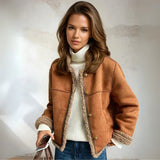 Rosália - Manteau en cuir avec boutons