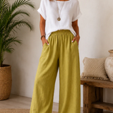 Amalia — Pantalon fluide en coton et lin