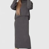 Chrystahl | Ensemble Robe Élégante et Pull Col Roulé