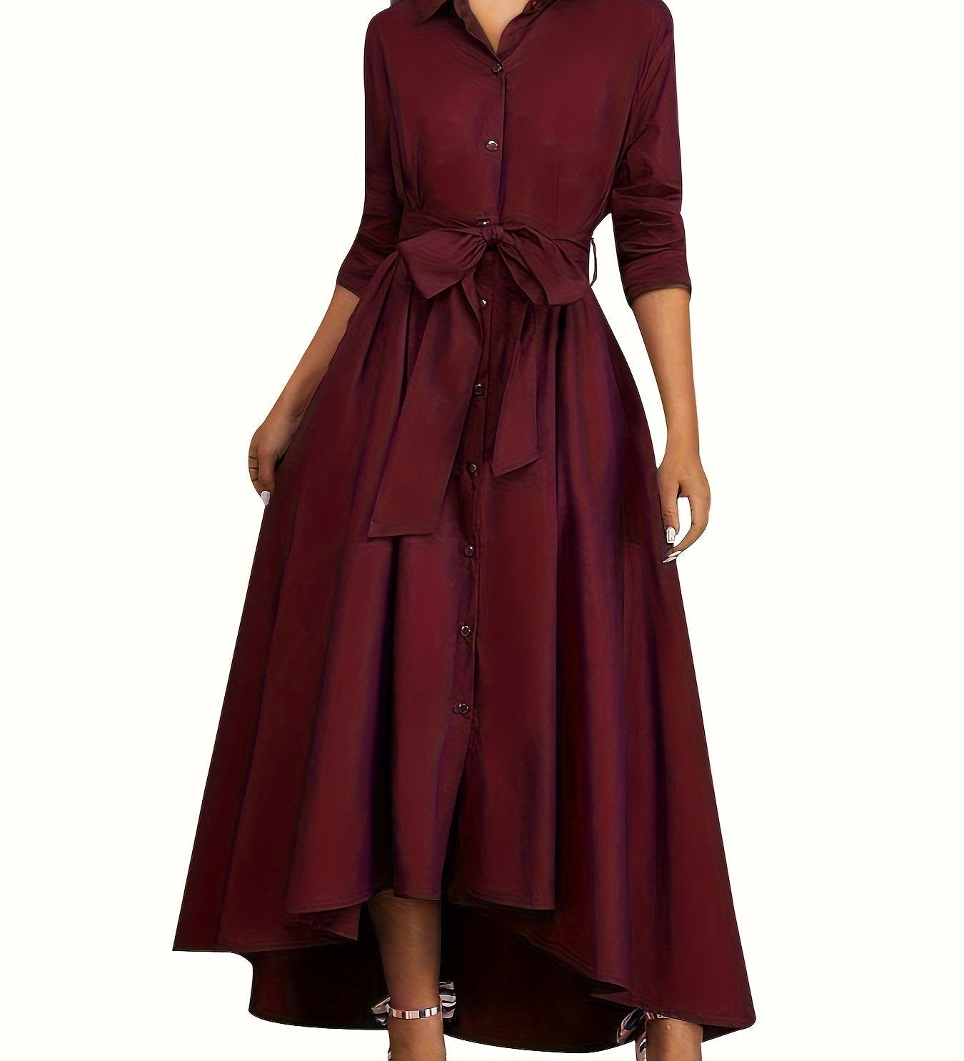 Martine | Robe Maxi Boutonnée Parfaite pour les Fêtes