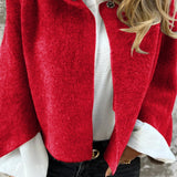 Gwenaëlle | manteau en laine pour femme, avec col rond et manches longues
