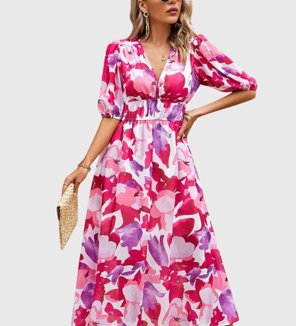 Merlin | Robe Midi Florale Flatteuse