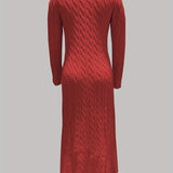Sarah | Robe Maxi en Tricot Câblé Confortable