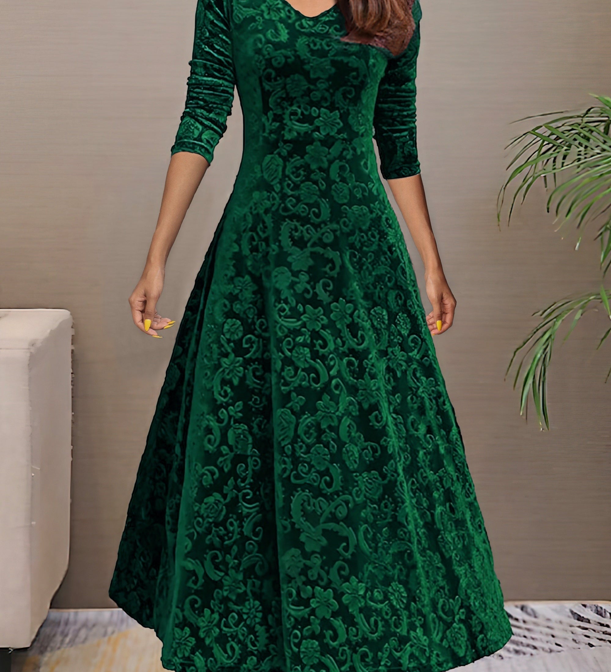 Sandrine | Robe d'Élégance en Velours pour les Fêtes