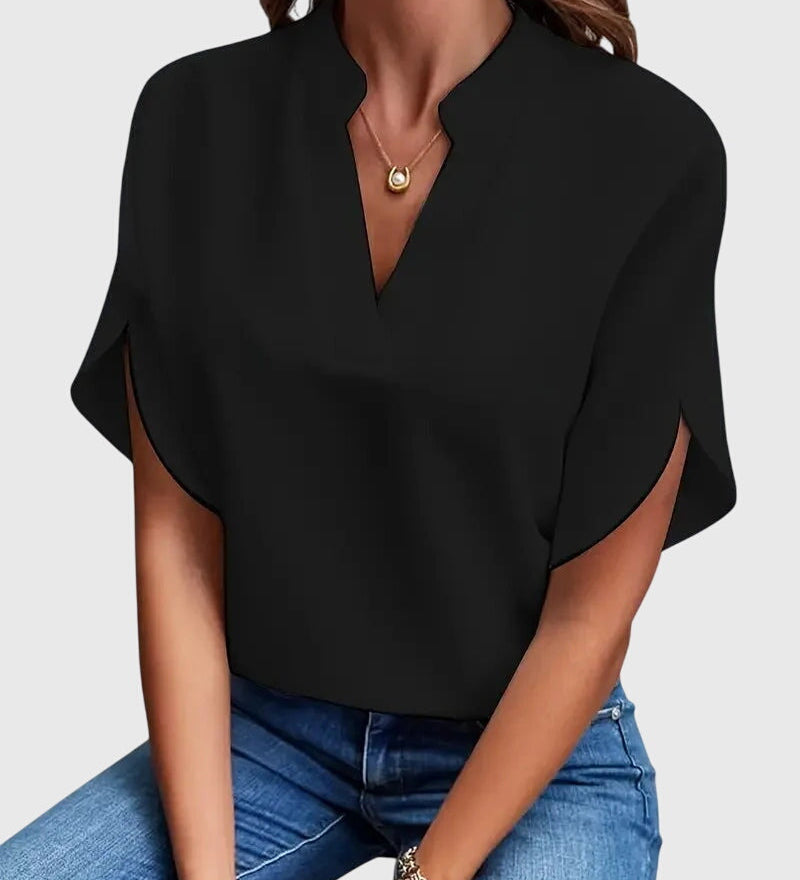 Isabelle | Chemise V Neck Douce et Élégante