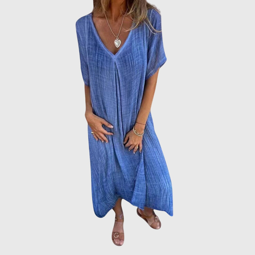 Fiona | Robe V-Décolleté Légère et Élégante