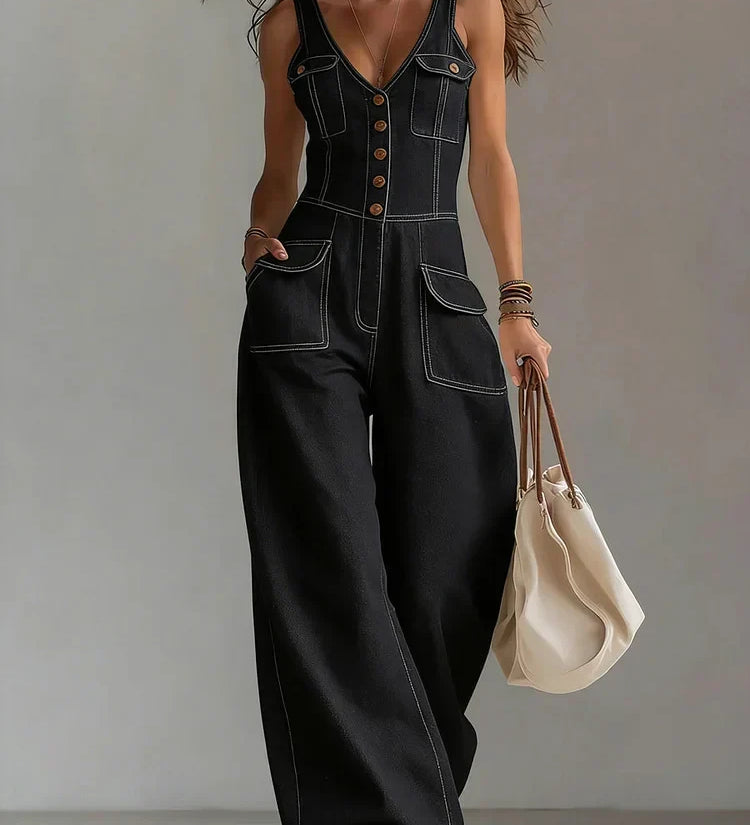 Octavie | Combinaison en denim ample