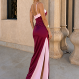 Palavas | Robe Longue Satinée Décolleté Croisé