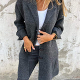 Renée - Manteau long décontracté avec revers