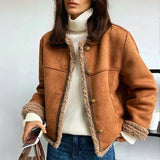 Rosália - Manteau en cuir avec boutons