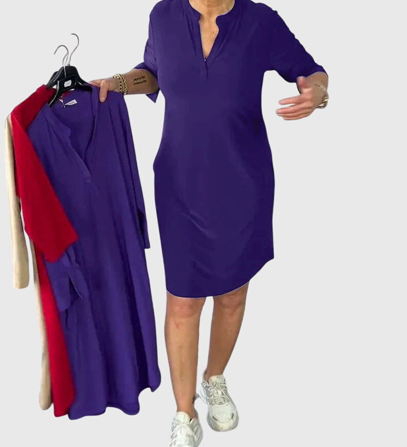 Caroline | Robe V Cou Unie
