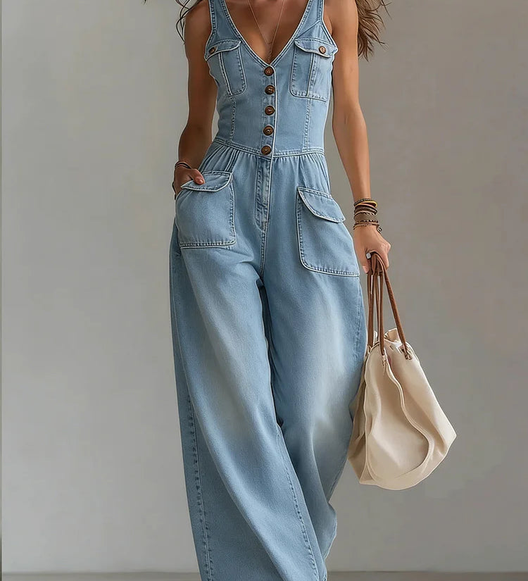 Octavie | Combinaison en denim ample