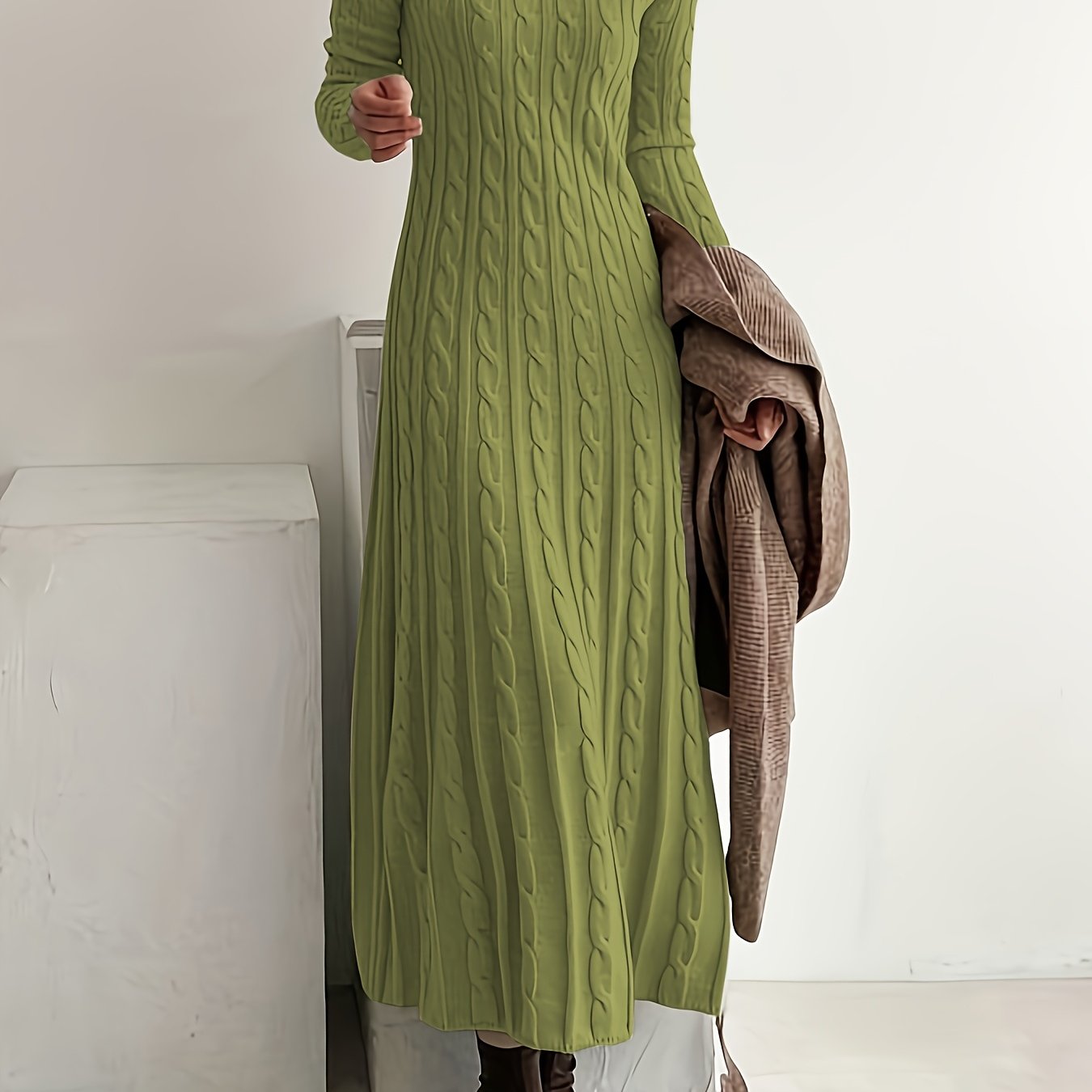 Sarah | Robe Maxi en Tricot Câblé Confortable
