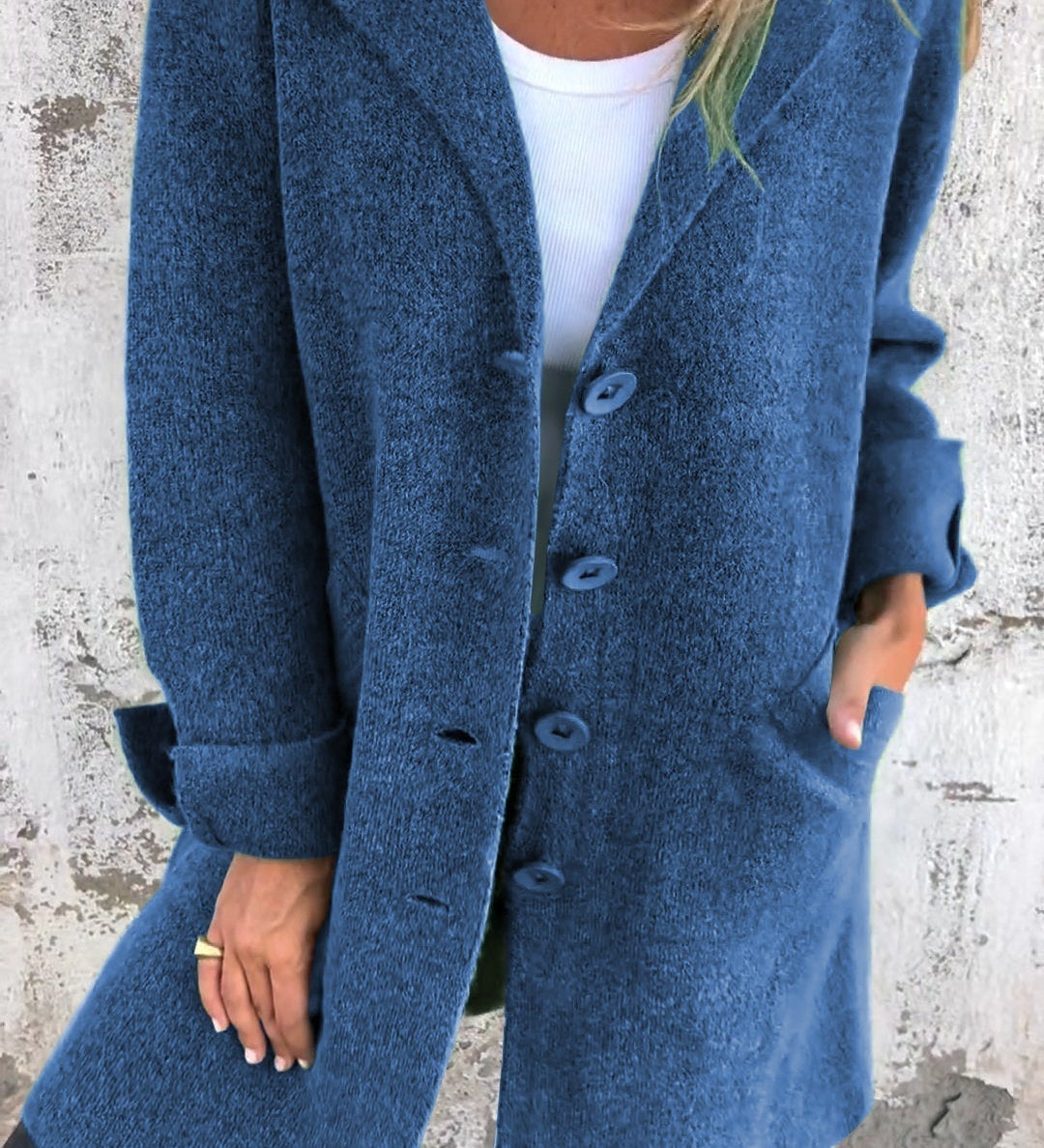 Renée - Manteau long décontracté avec revers
