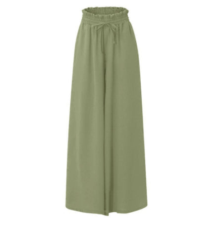 Pantalon large avec taille élastique