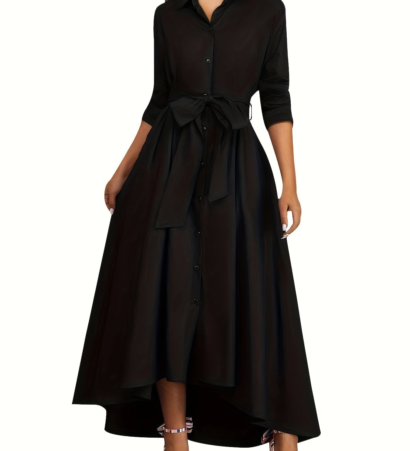 Martine | Robe Maxi Boutonnée Parfaite pour les Fêtes