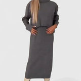 Chrystahl | Ensemble Robe Élégante et Pull Col Roulé