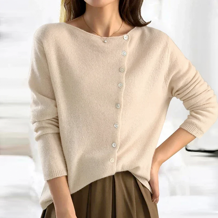Léane - Cardigan Tricot à Boutonnage Simple