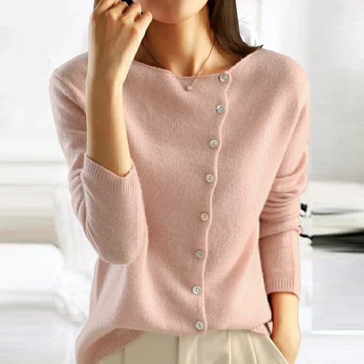 Léane - Cardigan Tricot à Boutonnage Simple