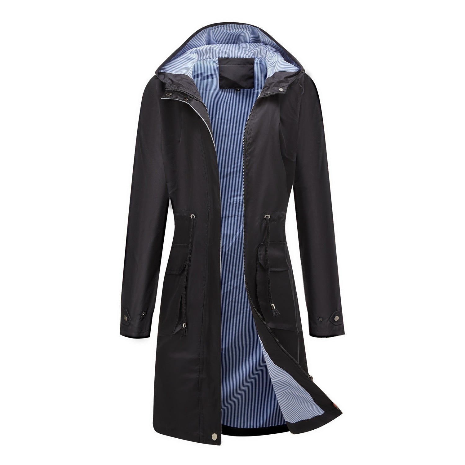 Herminia | Imperméable pour femme avec capuche et cordon ajustable à la taille