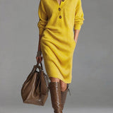 Delphinie | Robe midi côtelée chic