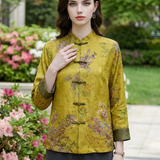 Jocelyne - Manteau à col montant de style chinois