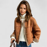 Rosália - Manteau en cuir avec boutons