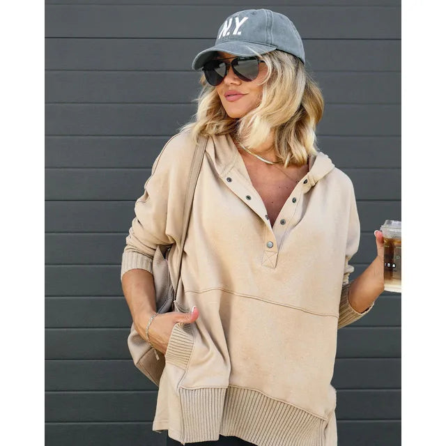 Doréline - Sweat à Capuche Oversize Doux et Élégant pour un Confort Quotidien