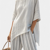 Clarisse - Ensemble Blouse Asymétrique