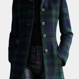 Noémi | Manteau de longueur moyenne avec motif à carreaux bicolore