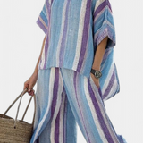 Laura - Ensemble Rayures Mauve