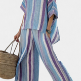Laura - Ensemble Rayures Mauve