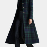 Noémi | Manteau de longueur moyenne avec motif à carreaux bicolore