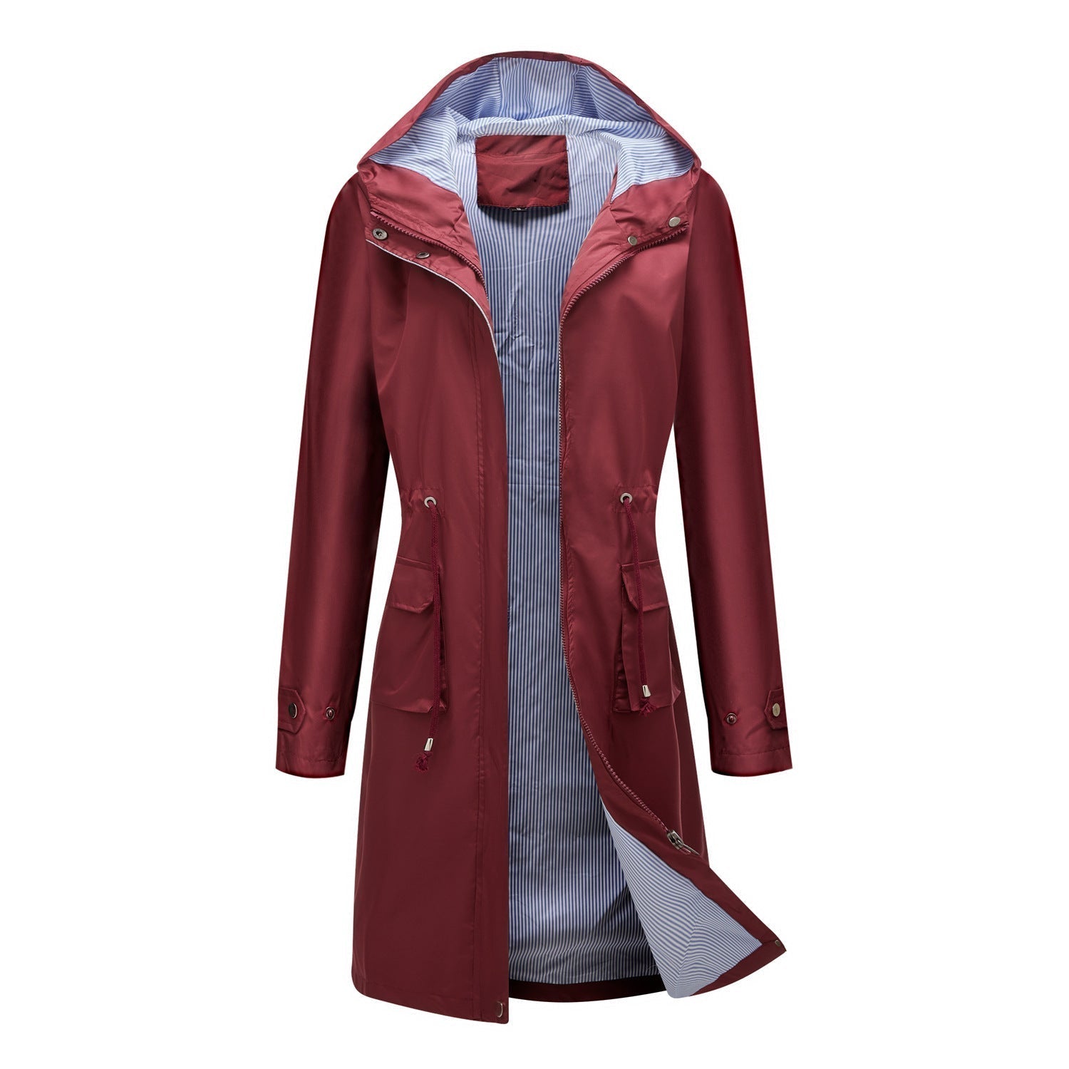 Herminia | Imperméable pour femme avec capuche et cordon ajustable à la taille