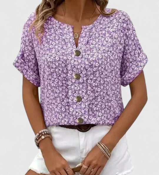 Coralie | Haut Floral Élégant d'Été