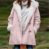 Solène - Manteau long en velours à manches longues