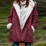 Solène - Manteau long en velours à manches longues
