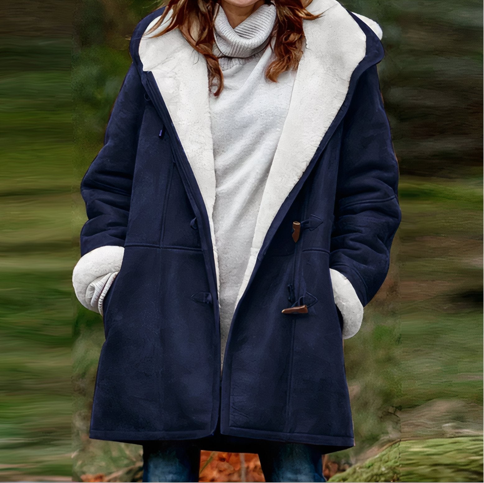 Solène - Manteau long en velours à manches longues