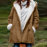 Solène - Manteau long en velours à manches longues