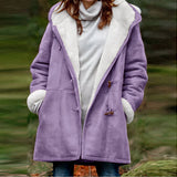 Solène - Manteau long en velours à manches longues