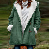 Solène - Manteau long en velours à manches longues