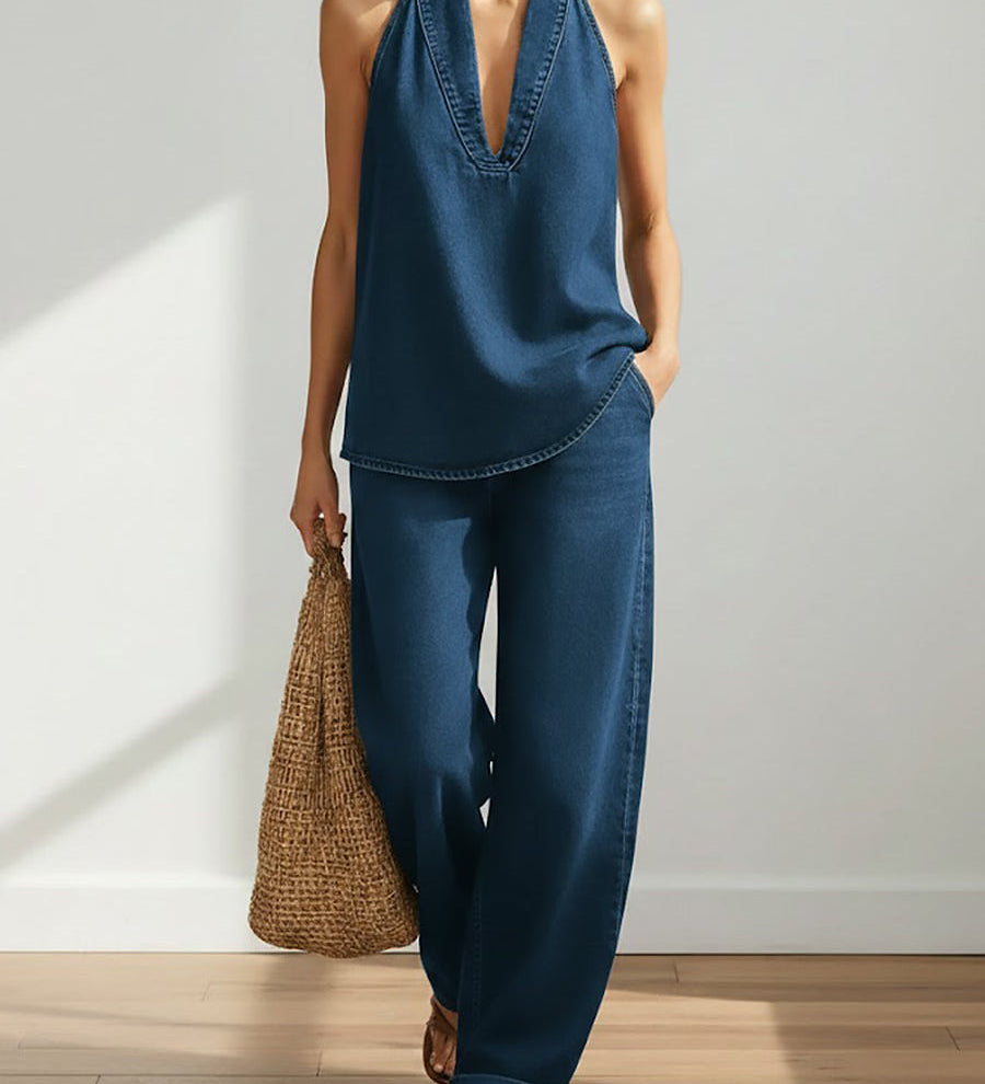 Adrienne | Ensemble deux pièces denim vintage