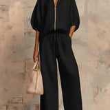 Alba | Ensemble de deux pièces: Chemise décontractée et pantalon large